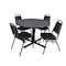 Cain Cain Round Table & Chair Set, Wood, Metal, Vinyl Top, Grey TB48RNDGY29BK - alternate 1